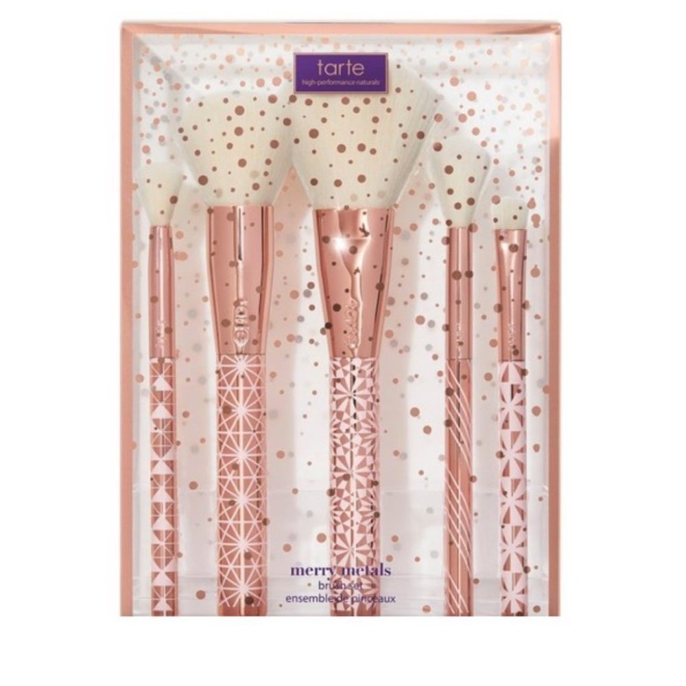 Tarte 5-Piece Collector's Set  Brush Set: Highlighter, Powder, Eyeshadow Brushes